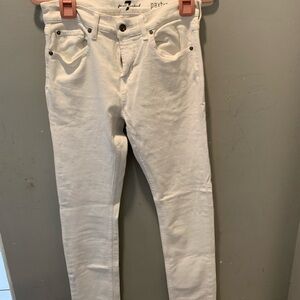 7 For All Mankind Women's White Skinny Jeans